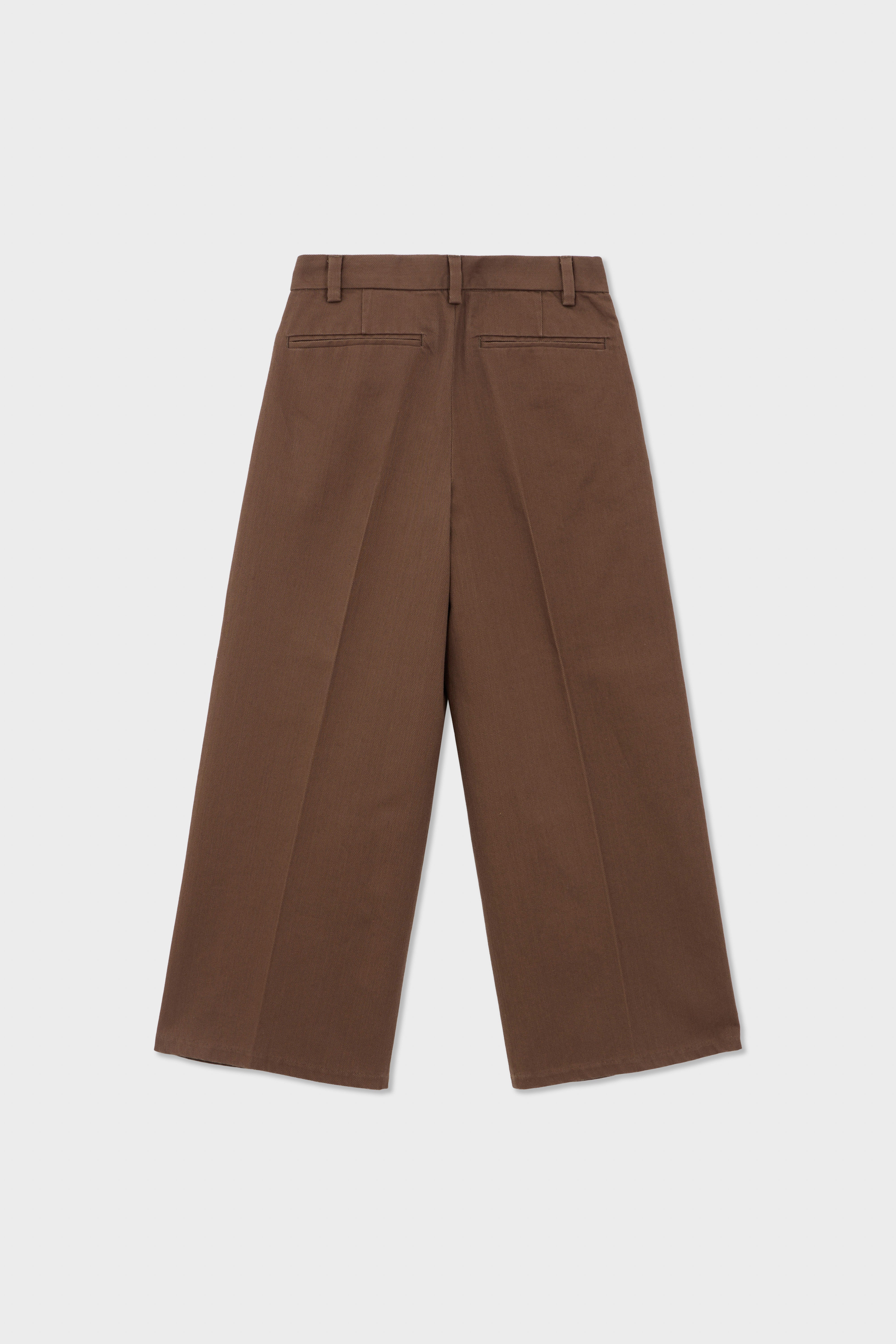 Organic Cotton Wide Leg Double Pleated Pant