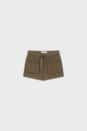 Organic Cotton Cargo Front Short With Belt