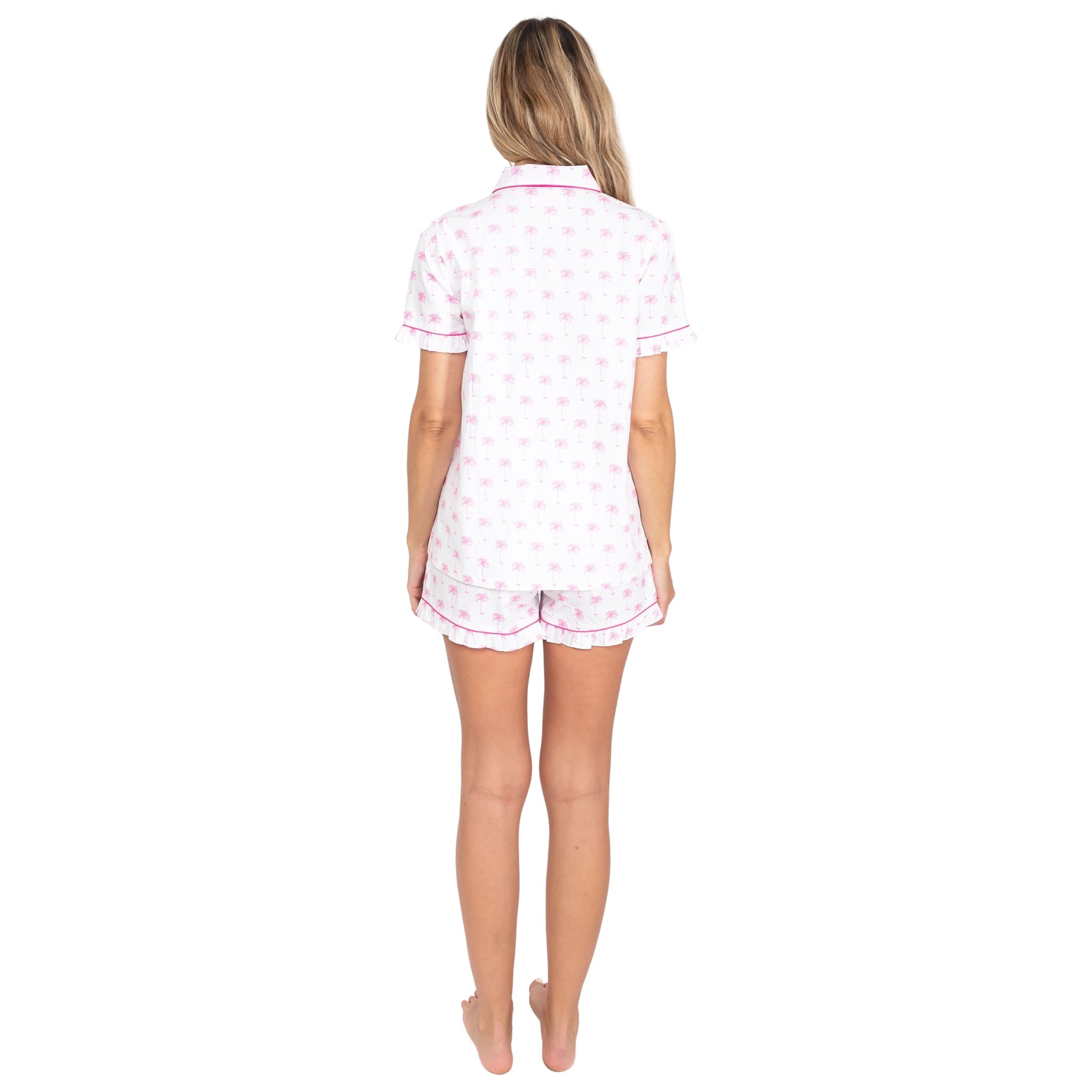 Women's Pink Palm Tree Shirt + Boxer Set