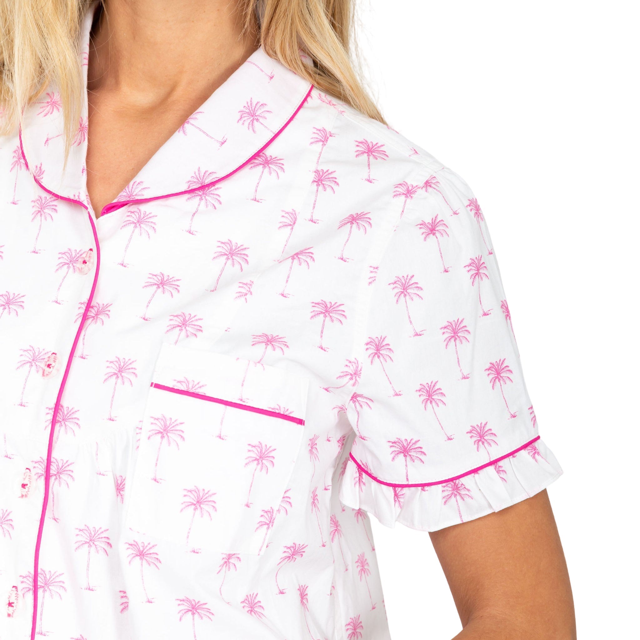 Women's Pink Palm Tree Shirt + Boxer Set