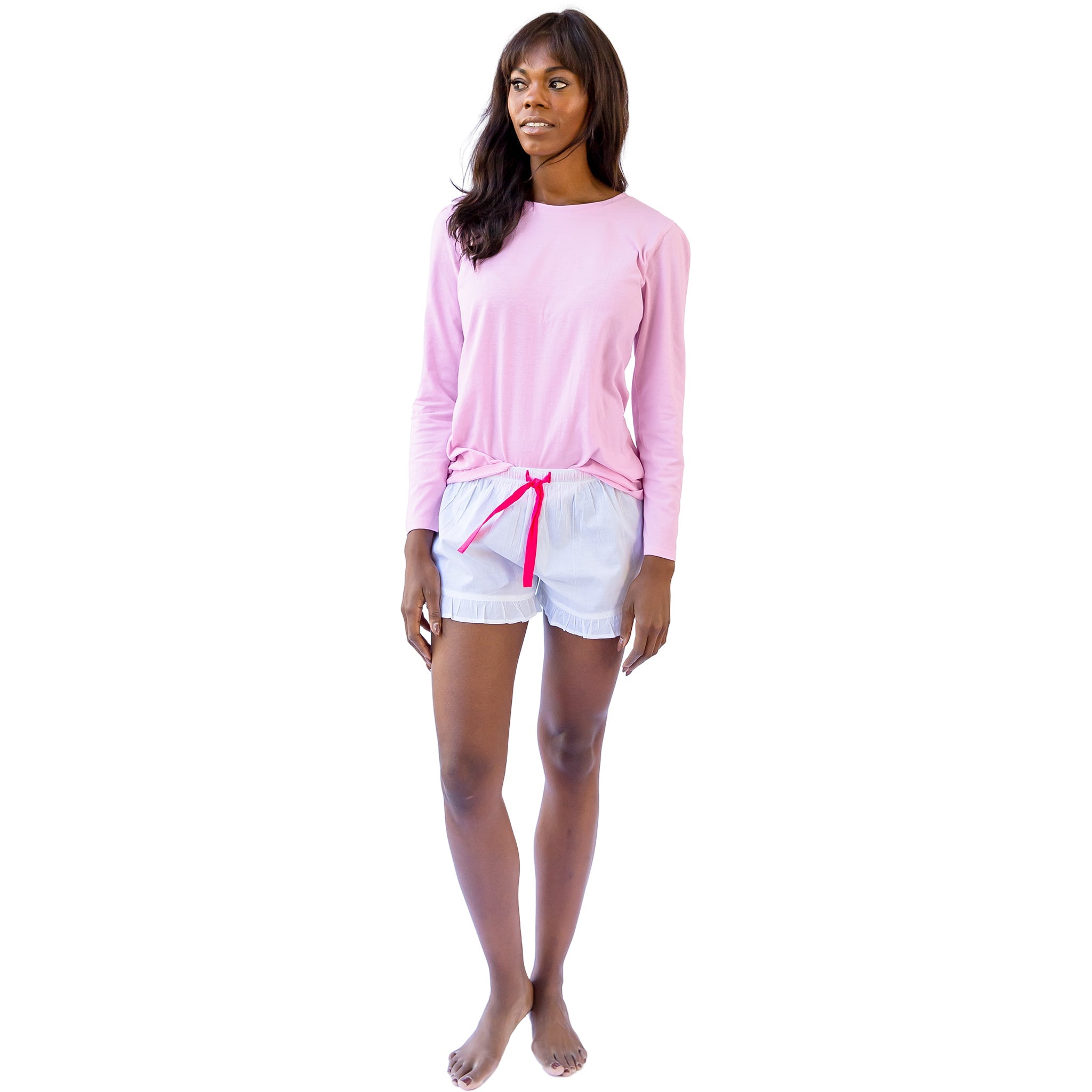 Women's Pink Jersey Long Sleeve Top