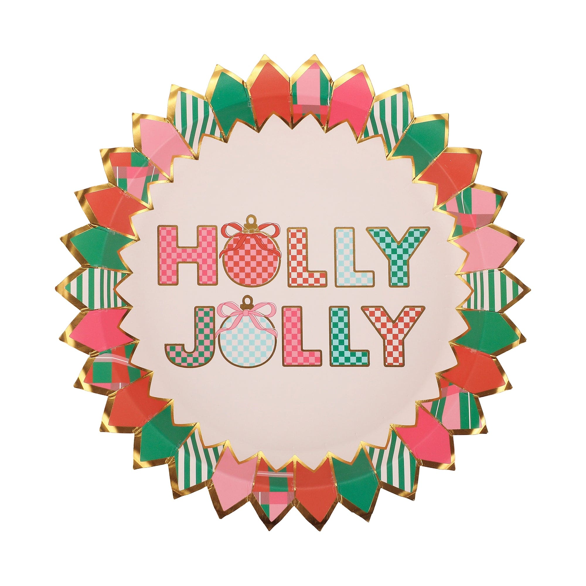 Holly Jolly Christmas Dessert Plates (10 Count)