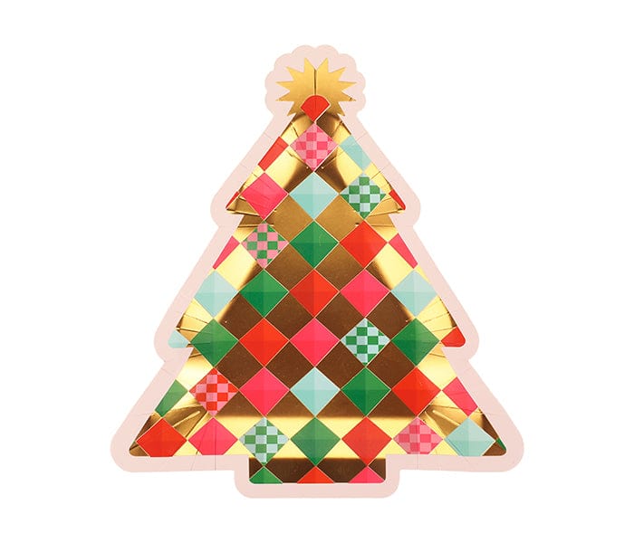 Gold Christmas Tree Dessert Plates (10 Count)