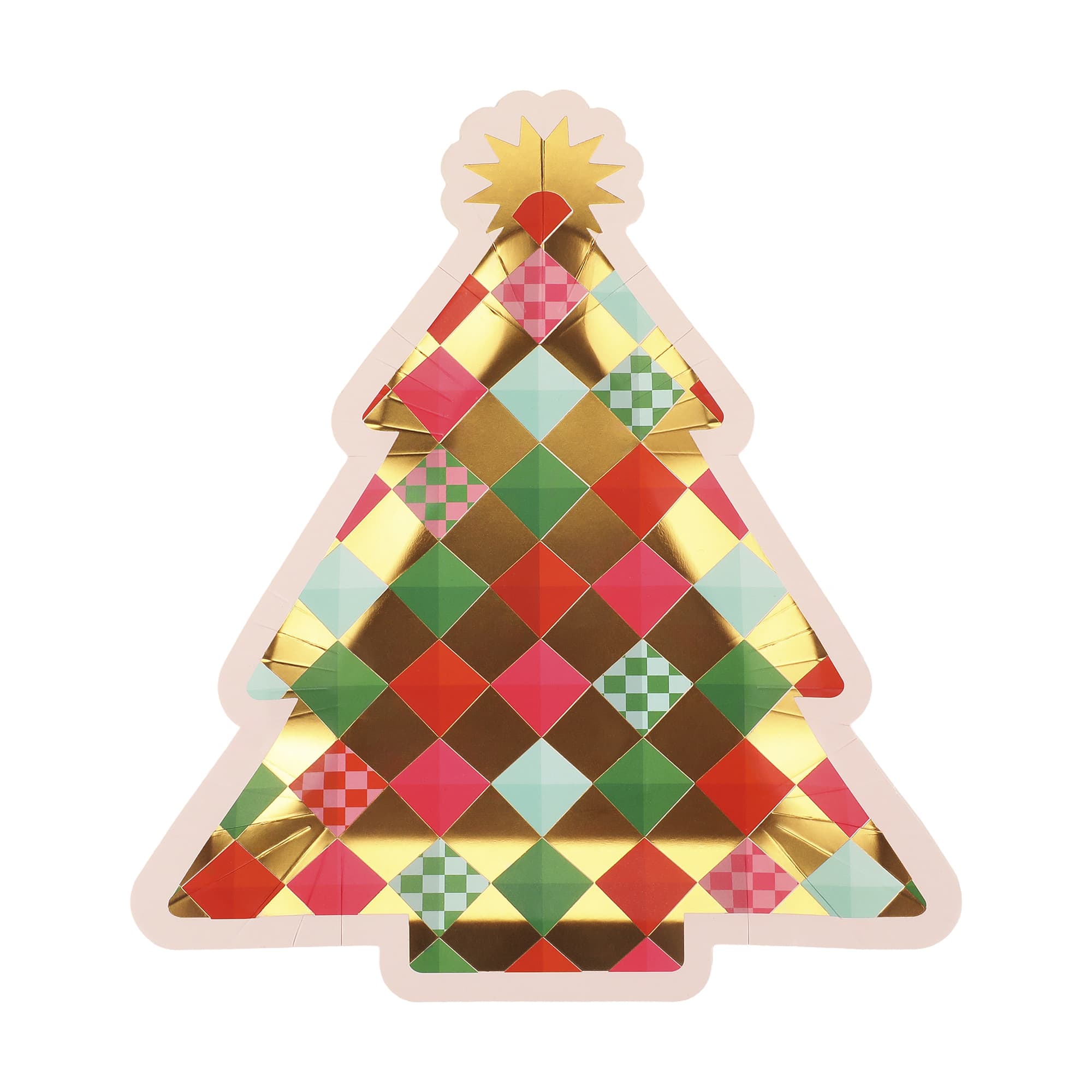 Gold Christmas Tree Dessert Plates (10 Count)