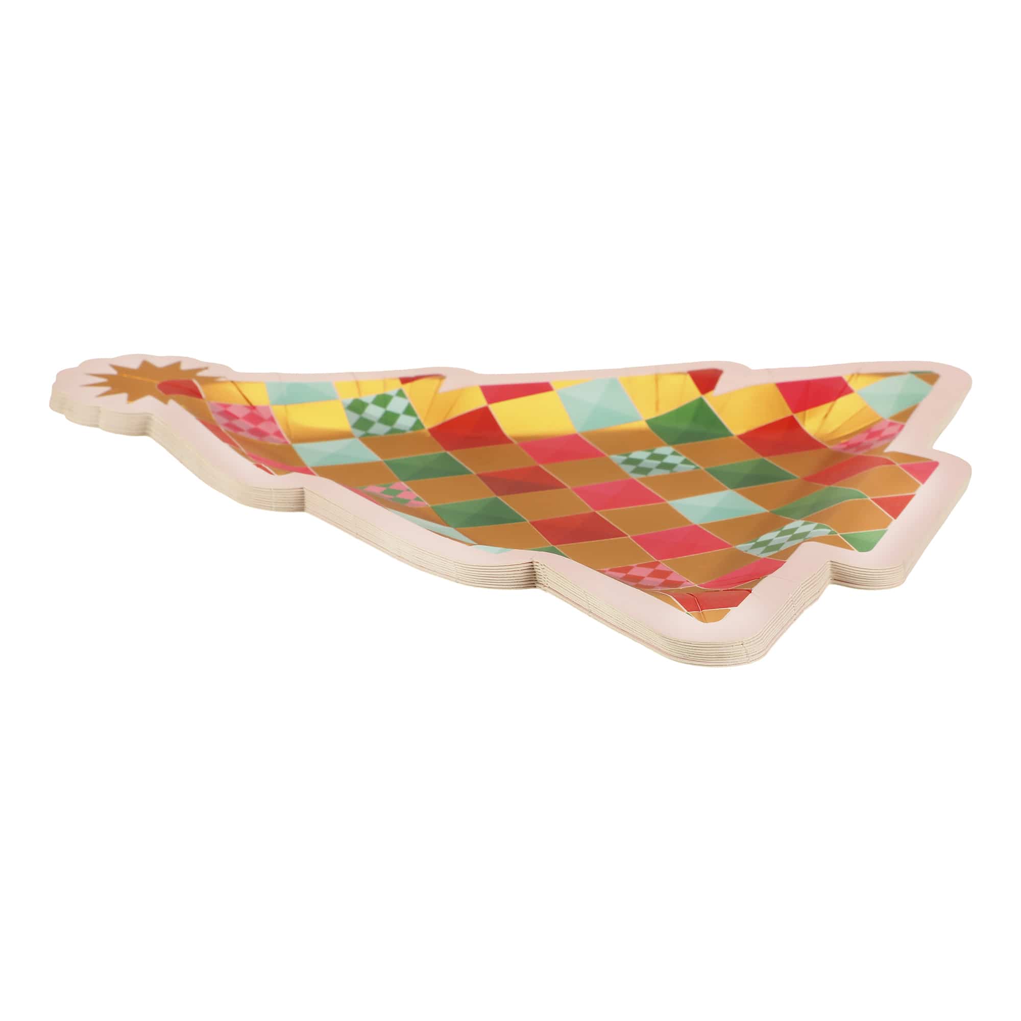 Gold Christmas Tree Dessert Plates (10 Count)