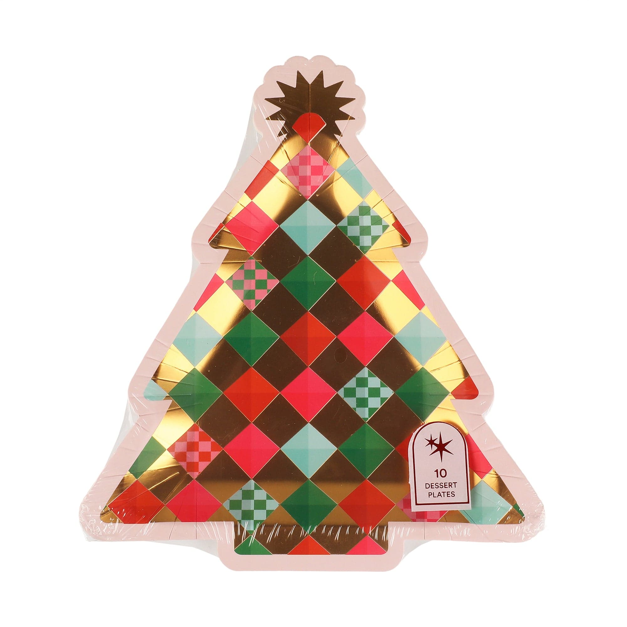 Gold Christmas Tree Dessert Plates (10 Count)