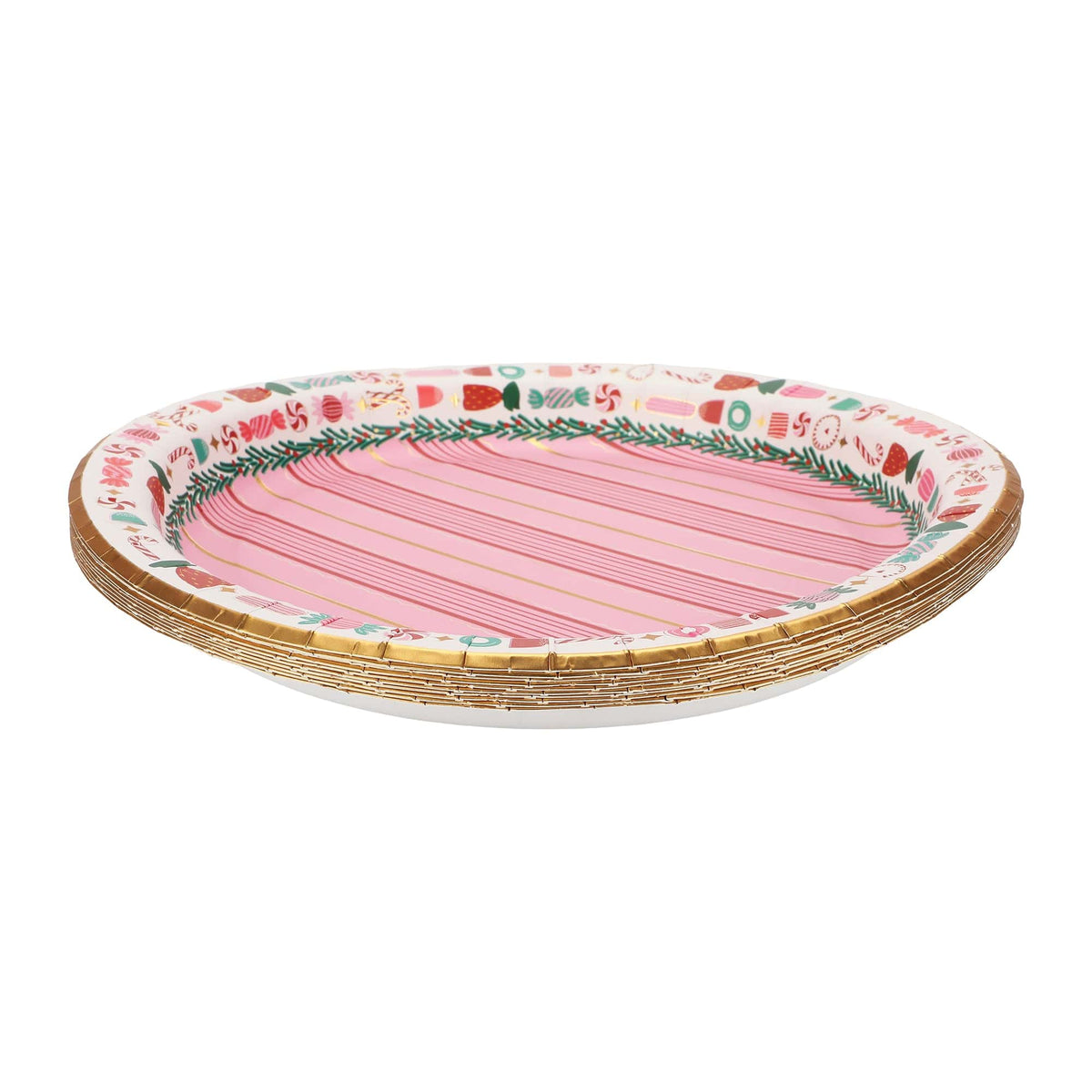 Peppermint Party Christmas Dinner Plates (10 Count)