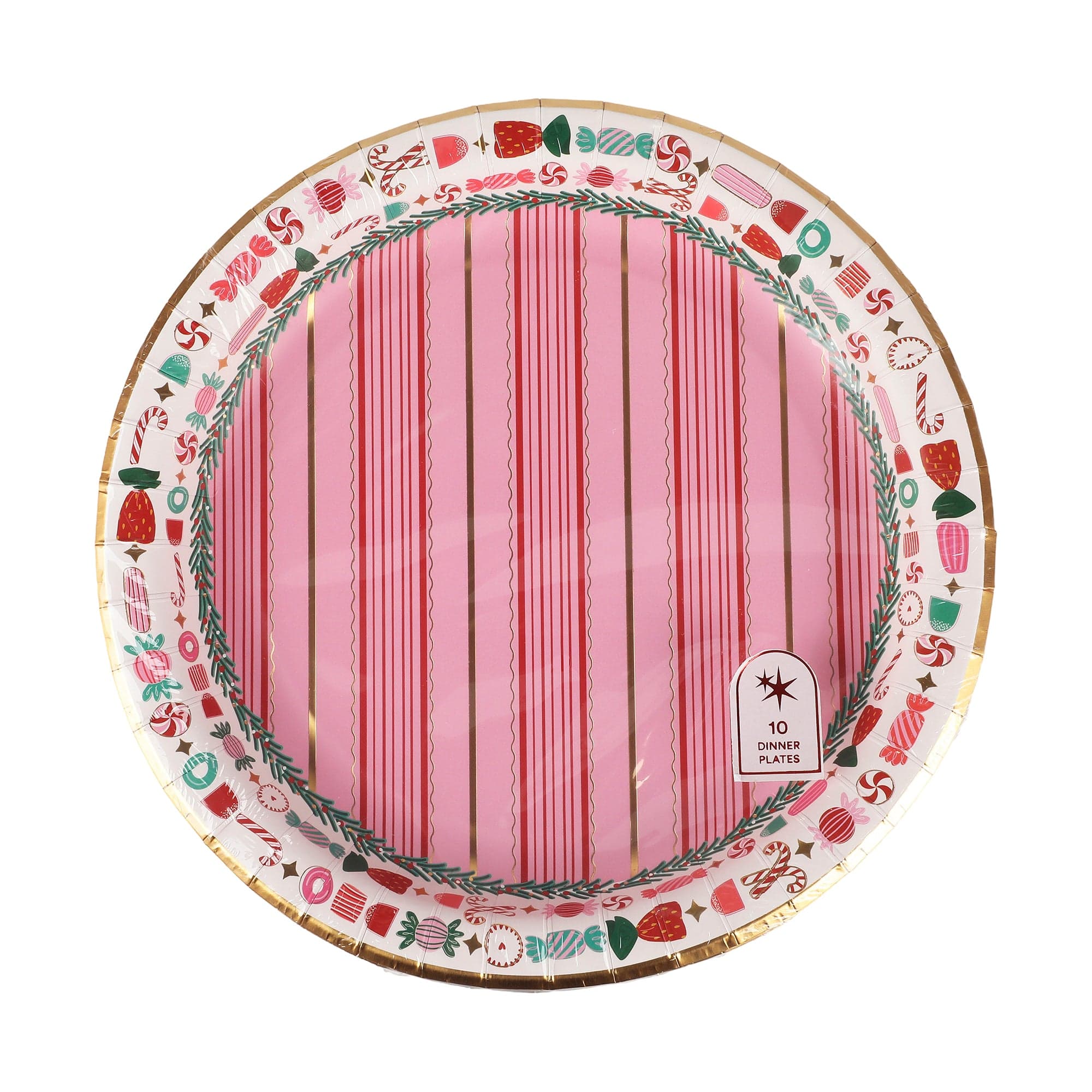 Peppermint Party Christmas Dinner Plates (10 Count)