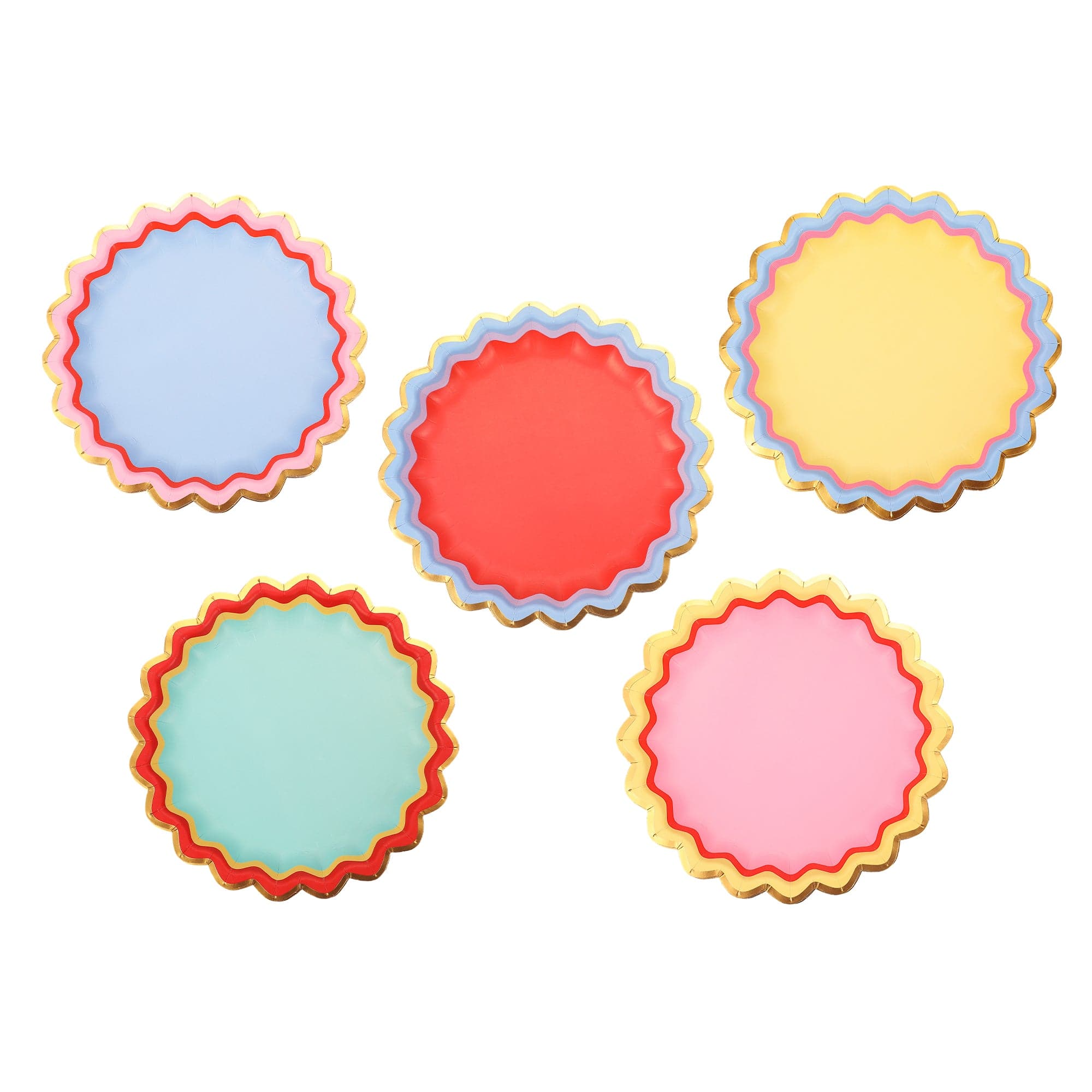 Rainbow Ric Rac Assorted Dessert Plates (10 Count)