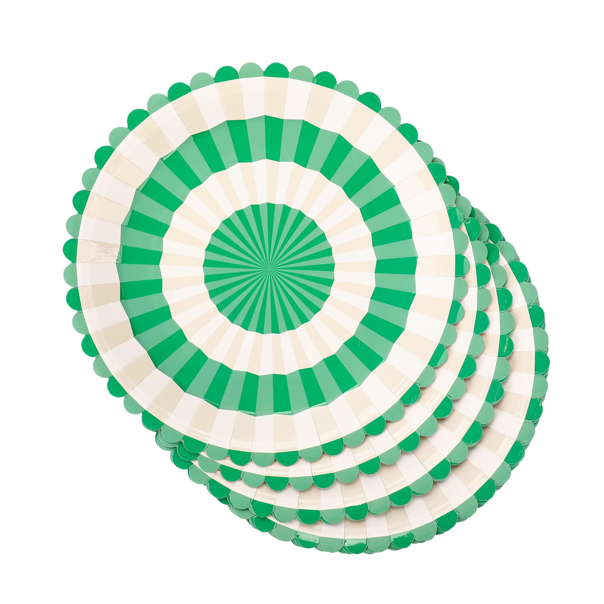 Green & White Dinner Plates (10" / 10 Ct)