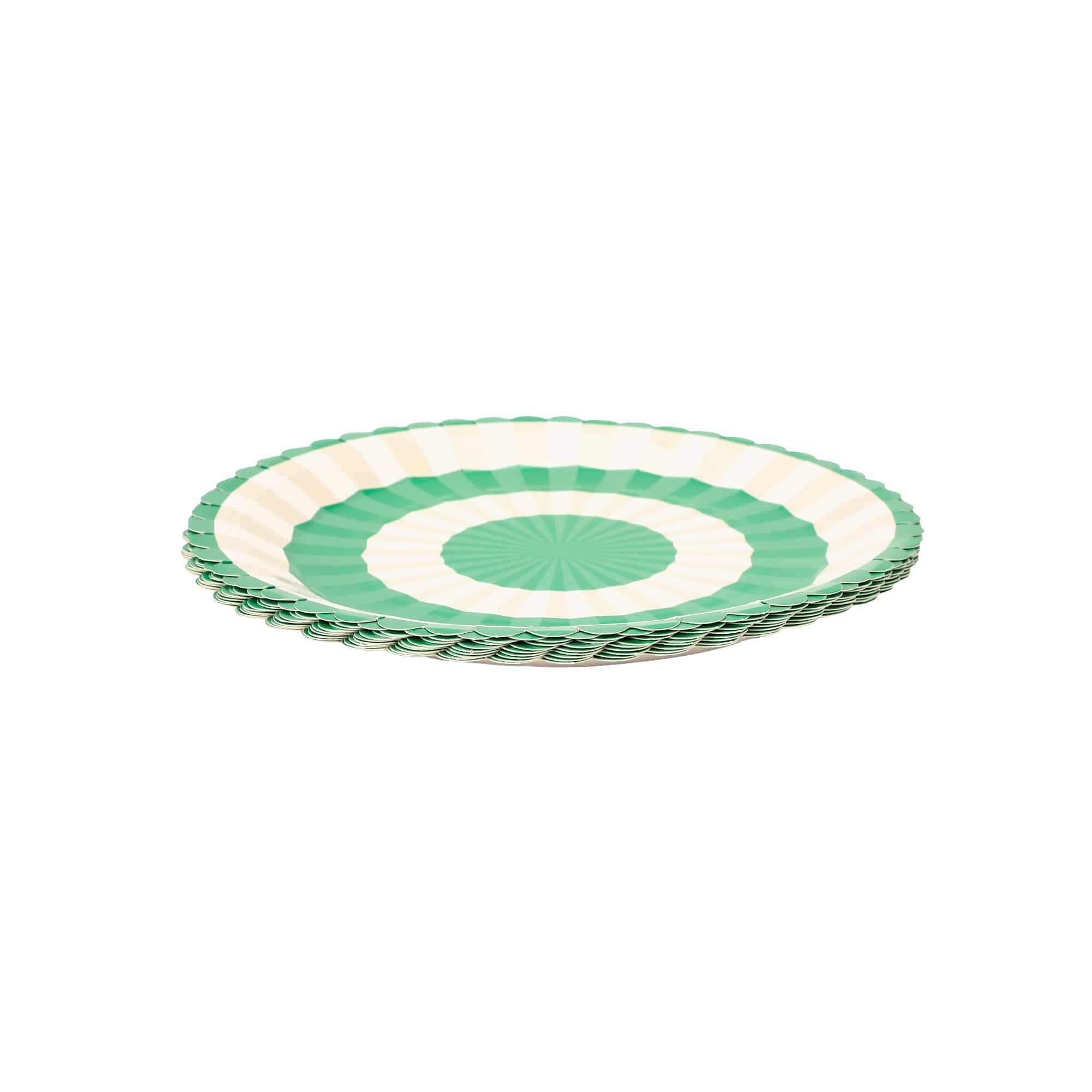 Green & White Dinner Plates (10" / 10 Ct)