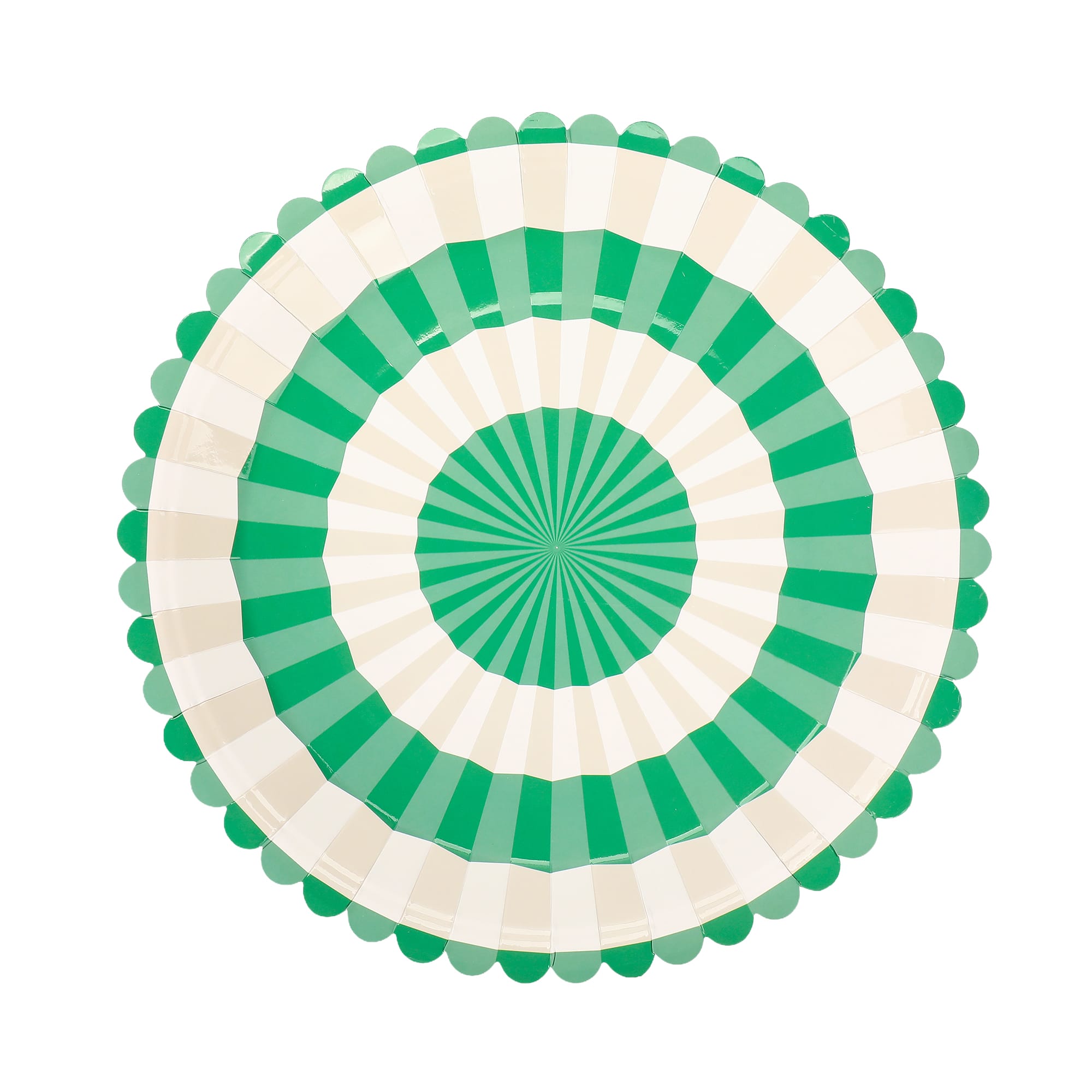 Green & White Dinner Plates (10" / 10 Ct)
