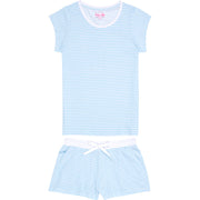 Women's Sky Blue Jersey Short Sleeve Set