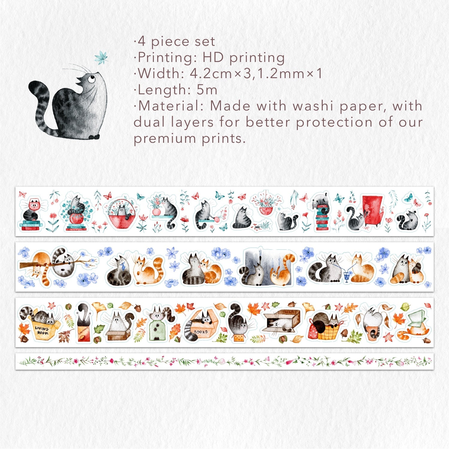 Chonky Cat Washi Tape Sticker Set by The Washi Tape Shop