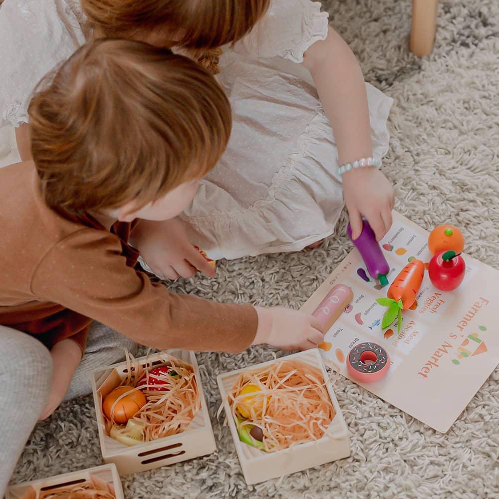 ® Play Kitchen Accessories – Wooden Play Food For Play Kitchen: Pretend Cooking Set For Kids