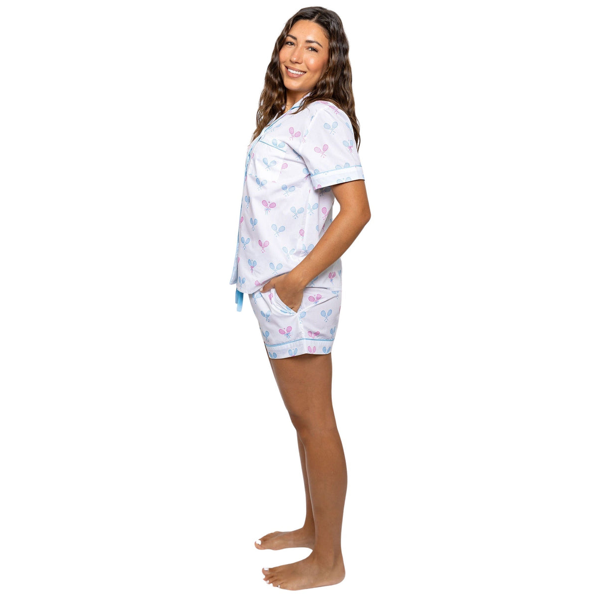Women's Tennis Bows Short Pj Set