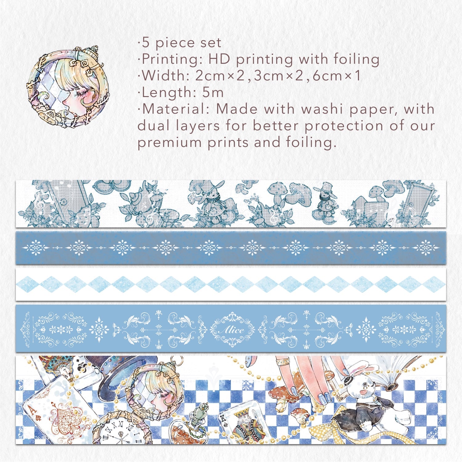 Alice in Wonderland Washi Tape Set by The Washi Tape Shop