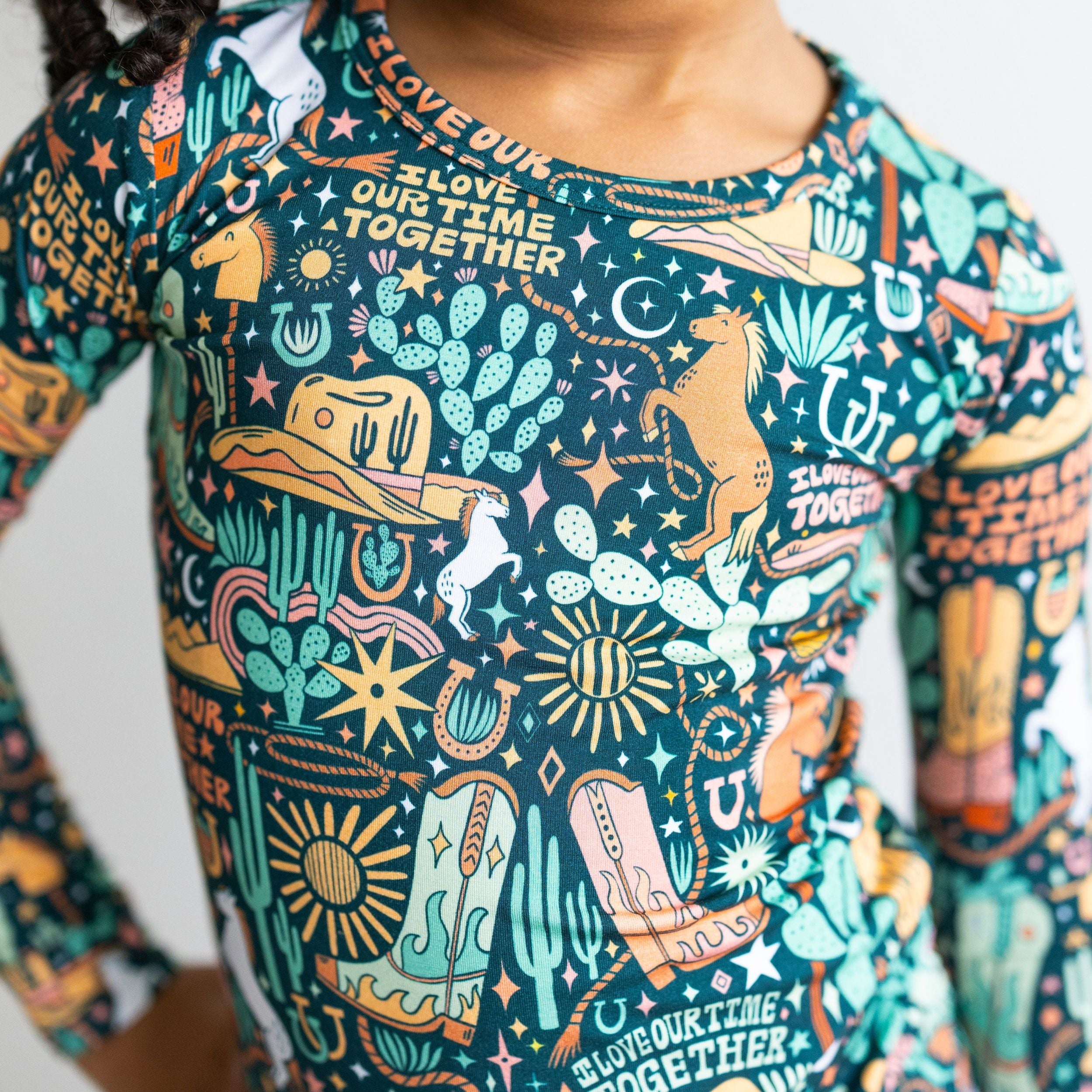 The Second-skin 2-piece Pajama | Wild West | "i Love Our Time Together"