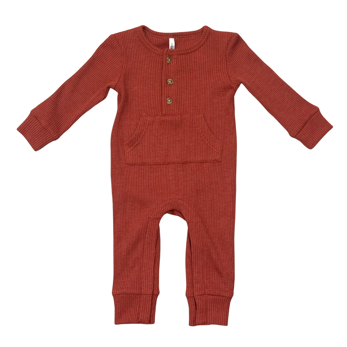 Waffle Romper In Berry Red