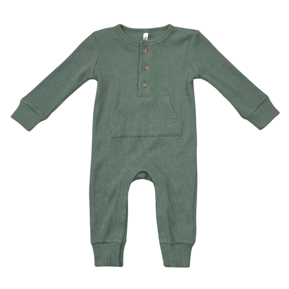 Waffle Romper In Pine