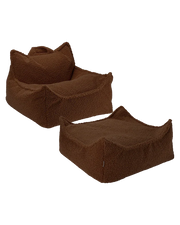 Warm Hazel Beanbag Chair & Ottoman Set