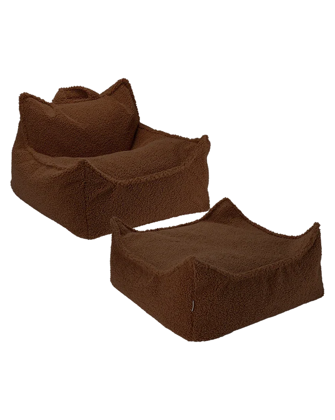 Warm Hazel Beanbag Chair & Ottoman Set