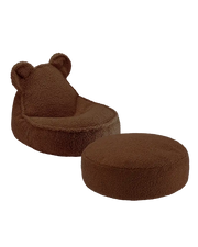 Warm Hazel Bear Beanbag & Ottoman Set