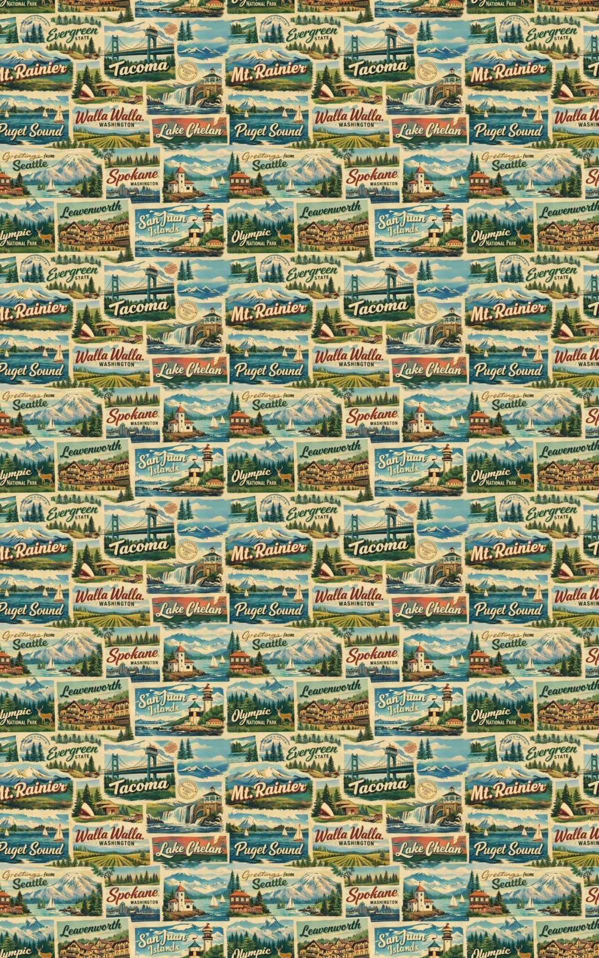 Washington Postcard Memories Wrapping Paper