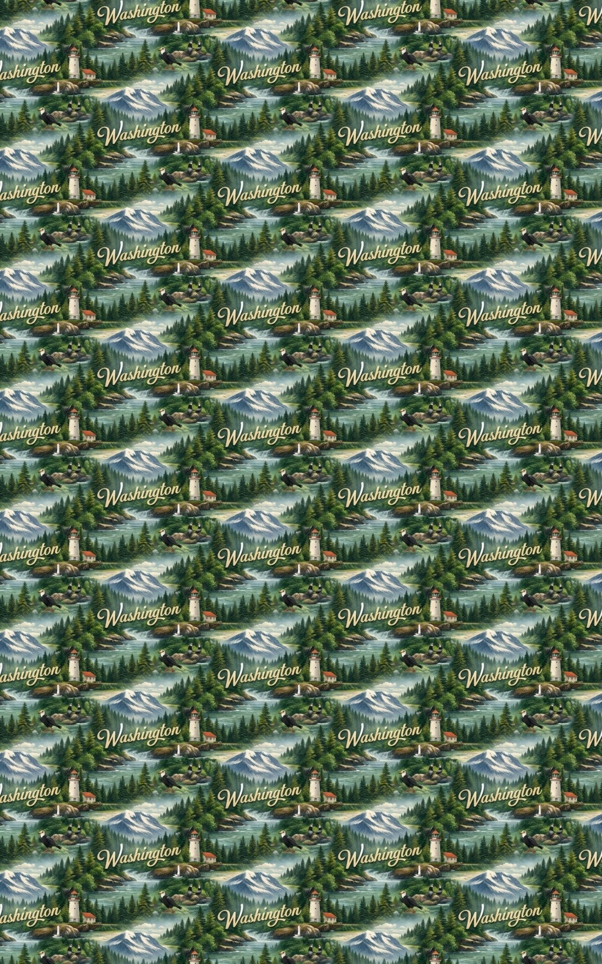 Washington Evergreen Coast Wrapping Paper