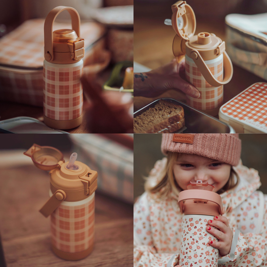 Sip + Chug 2 In 1 Thermo Water Bottle 12 Oz. | Buckwheat Plaid
