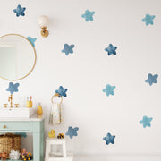 Watercolor Blue Stars