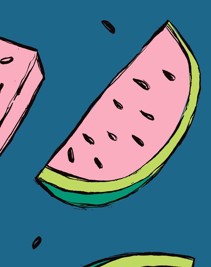 'watermelon' Wallpaper By Tea Collection - Cadet Blue