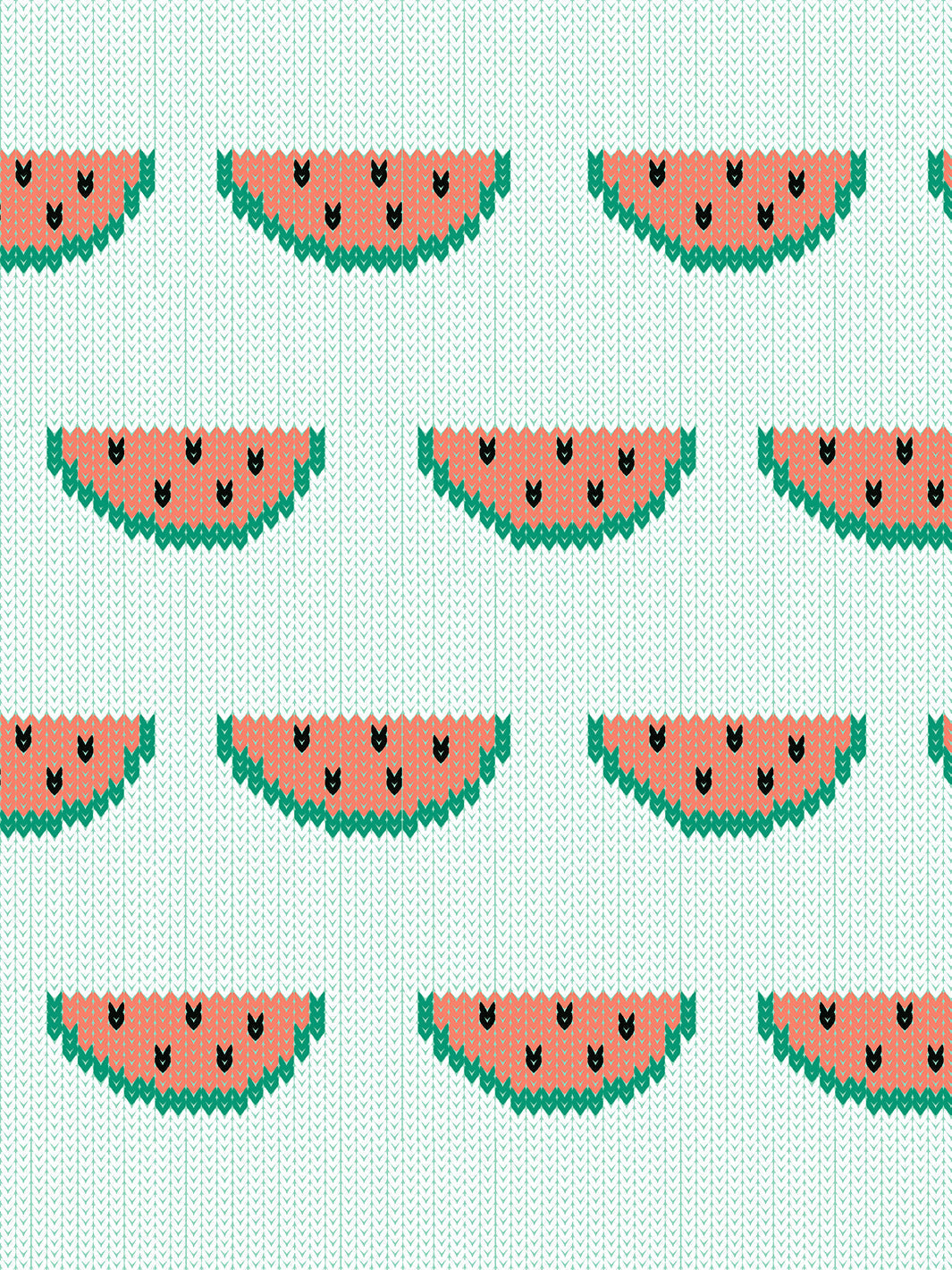 'watermelon Knit' Wallpaper By Tea Collection - White