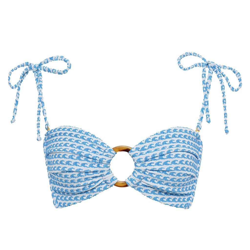 Wave Repeat Tori Ties Bandeau Bikini Top