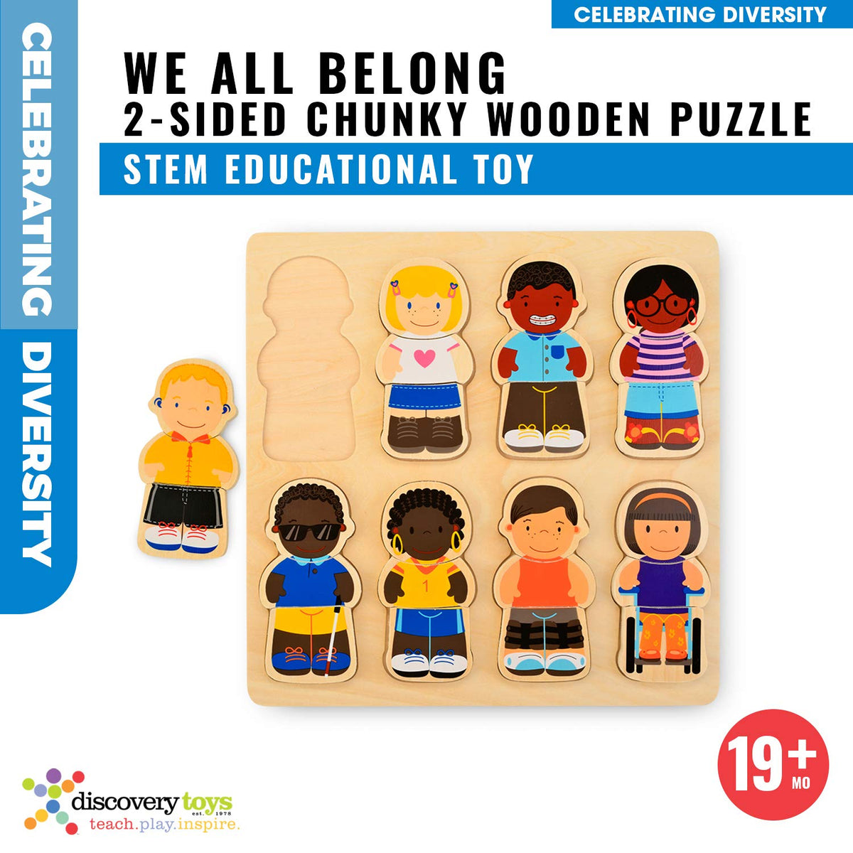 We All Belong Chunky Diversity Inclusive Wood Puzzle