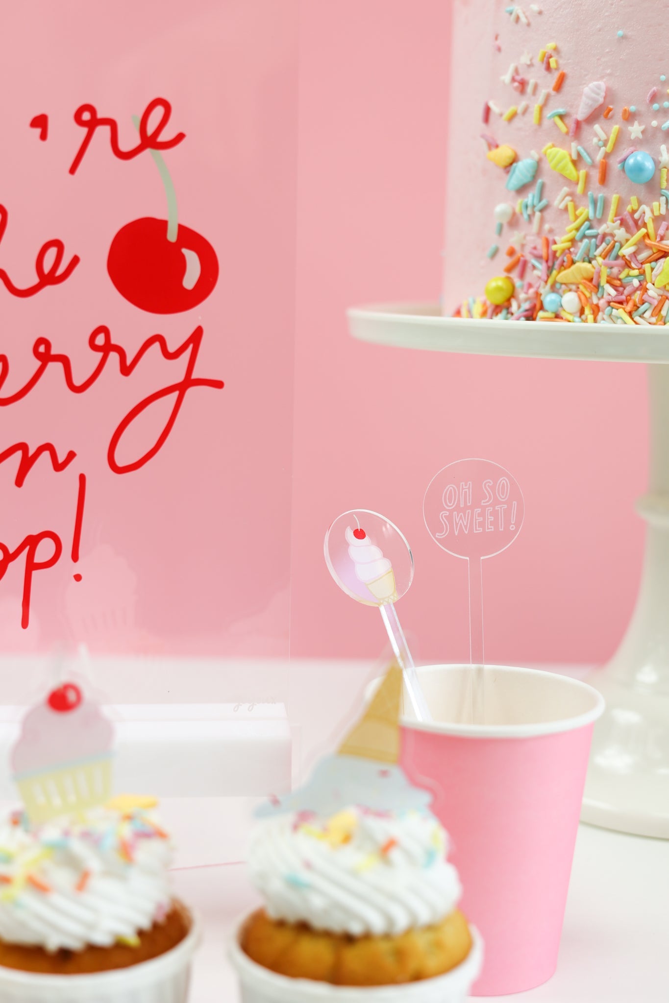 We All Scream For Ice Cream Acrylic Drink Stirrers