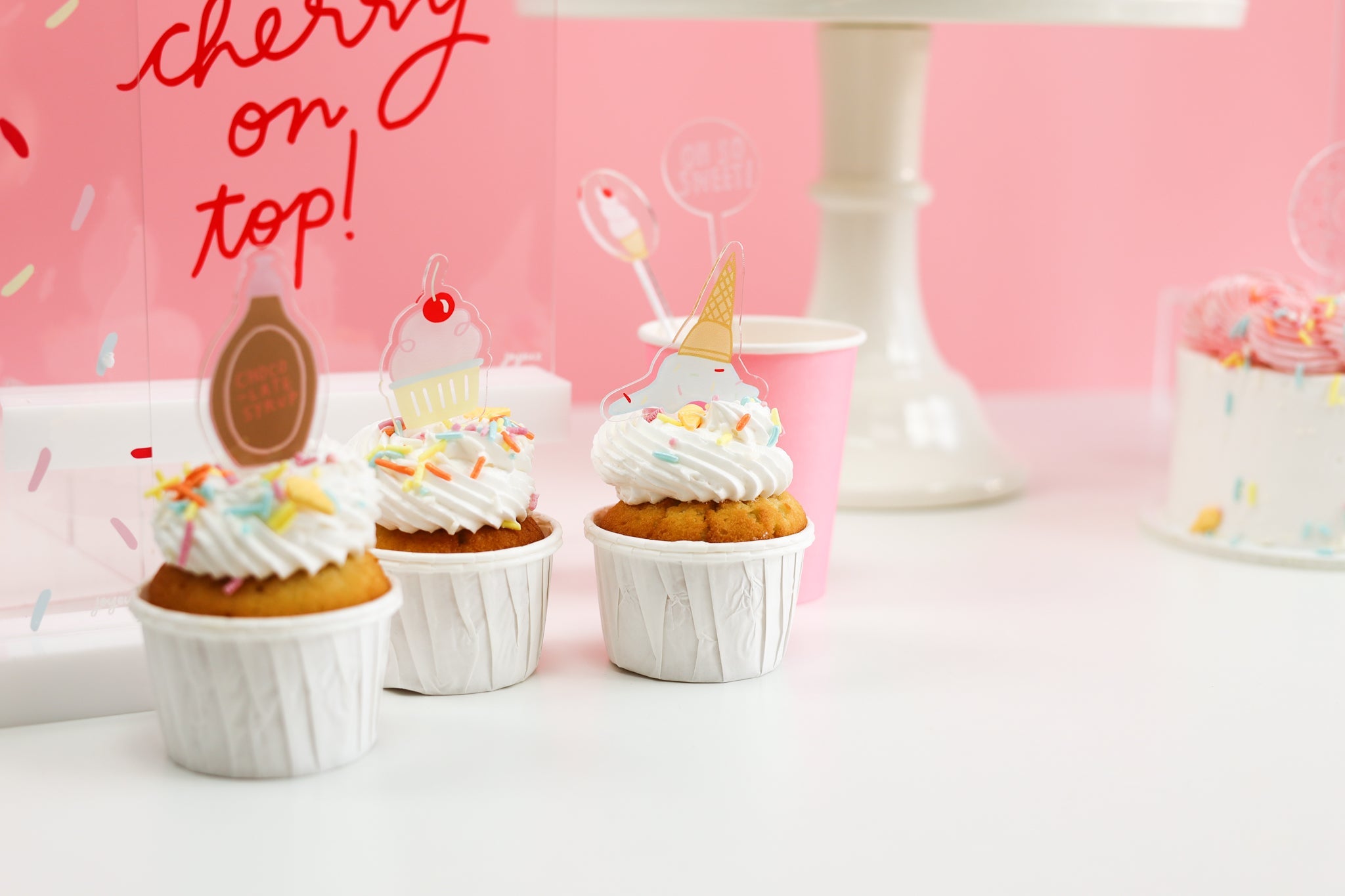 We All Scream For Ice Cream Acrylic Mini Topper Set