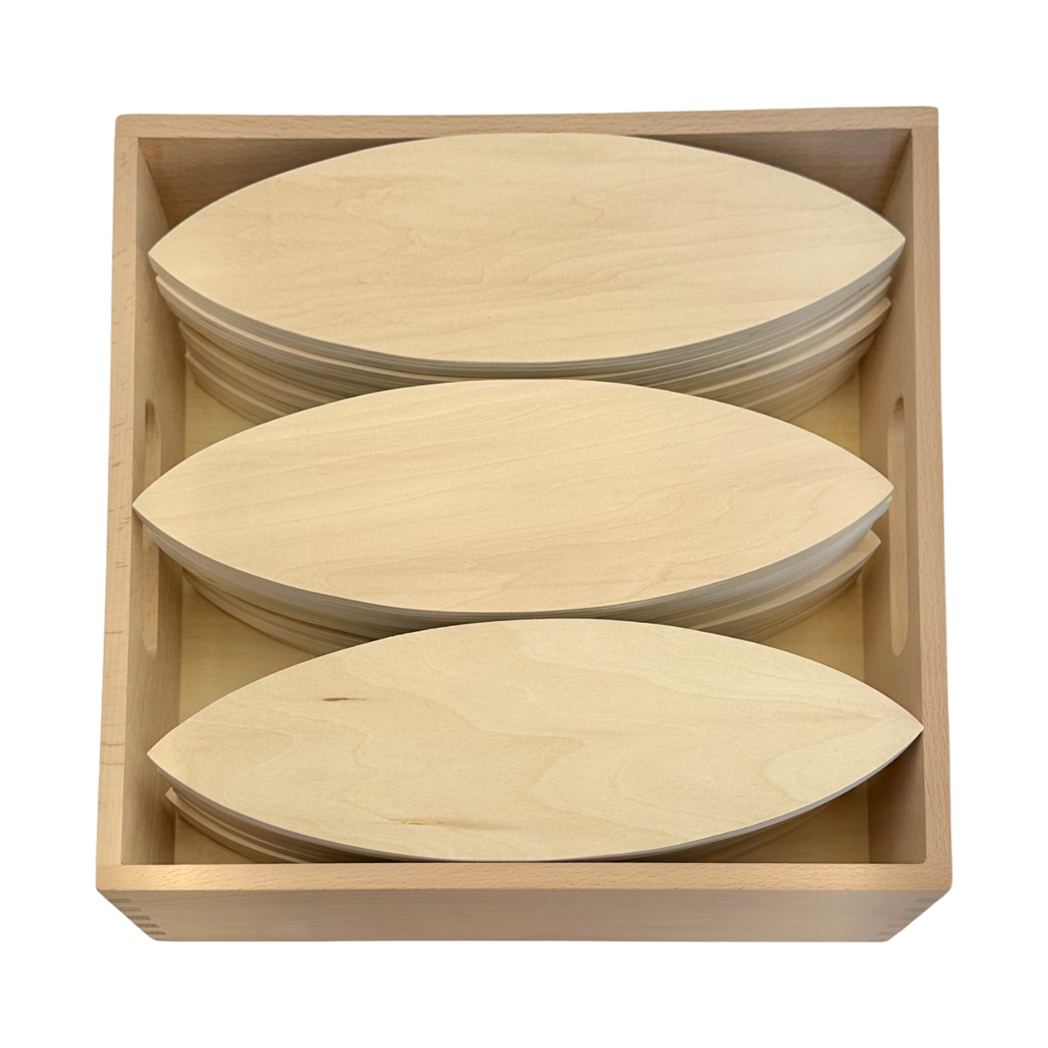 24 Pcs Natural Wooden Petal Mandala Platforms With Storage Tray
