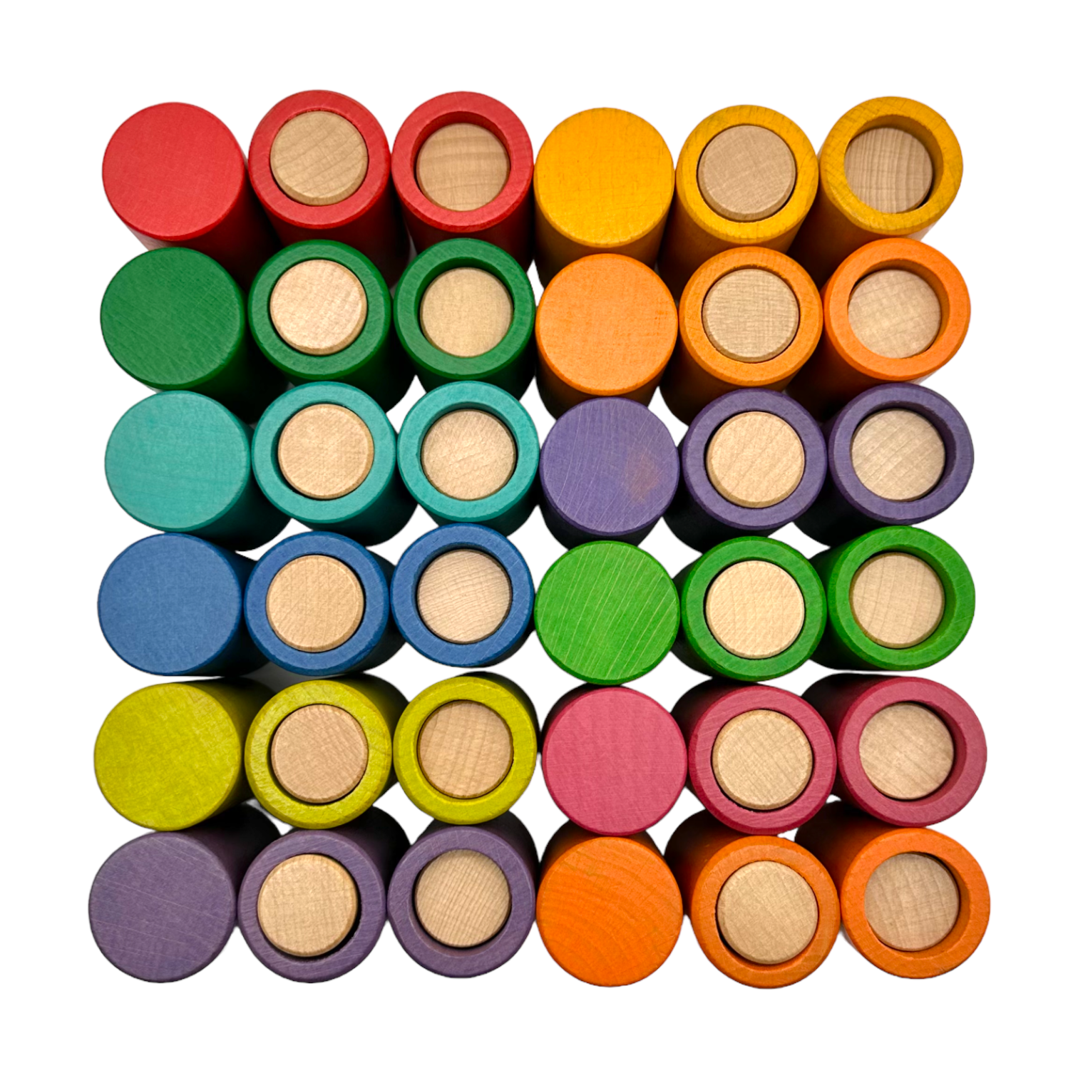 72 Pcs Rainbow Lola Stack And Sort Play Set