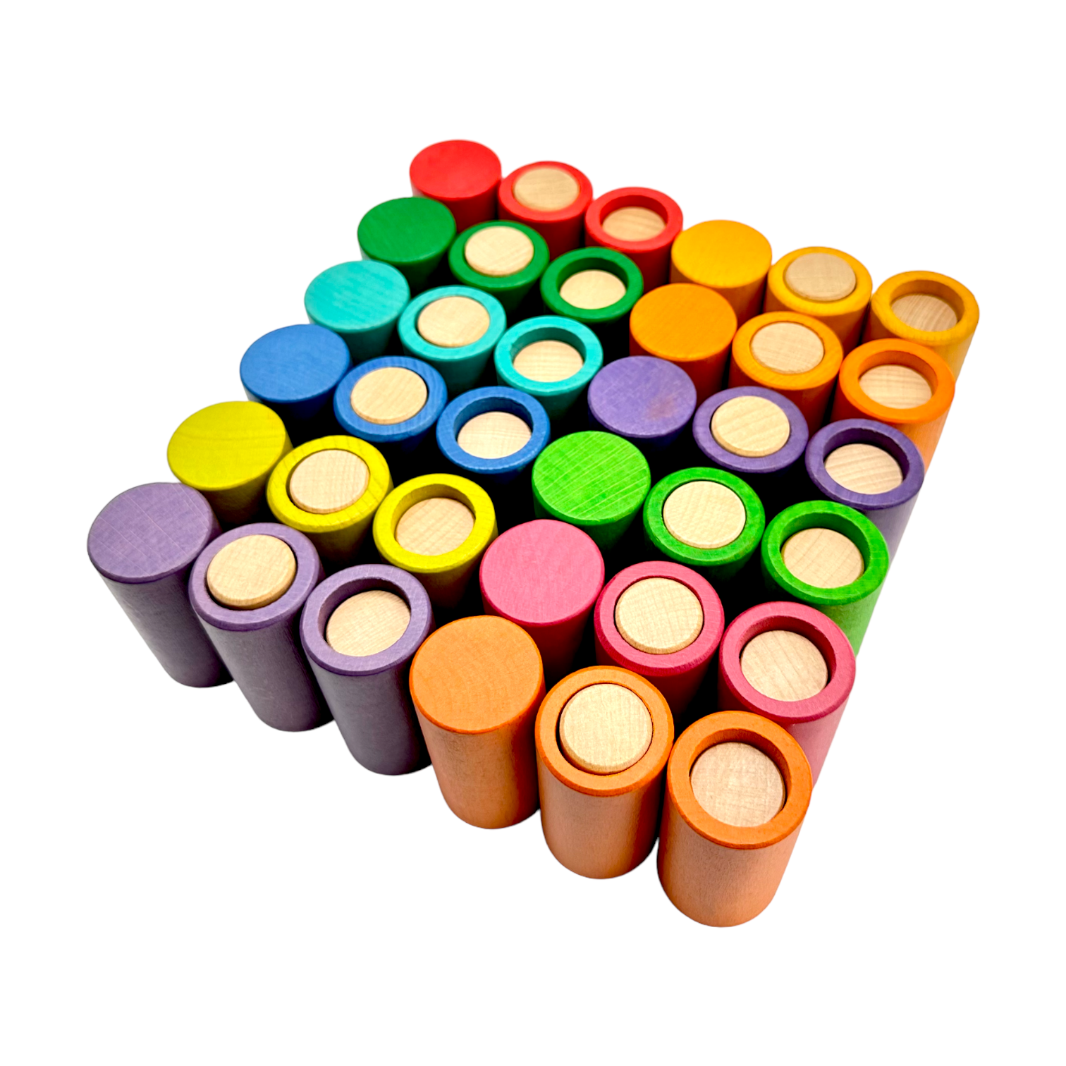 72 Pcs Rainbow Lola Stack And Sort Play Set