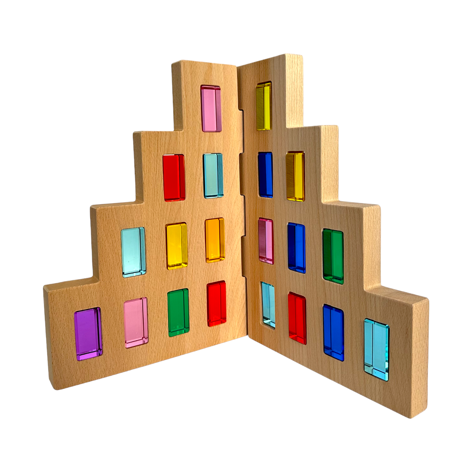 2 Pcs Wooden Skyline Window Building Set Only