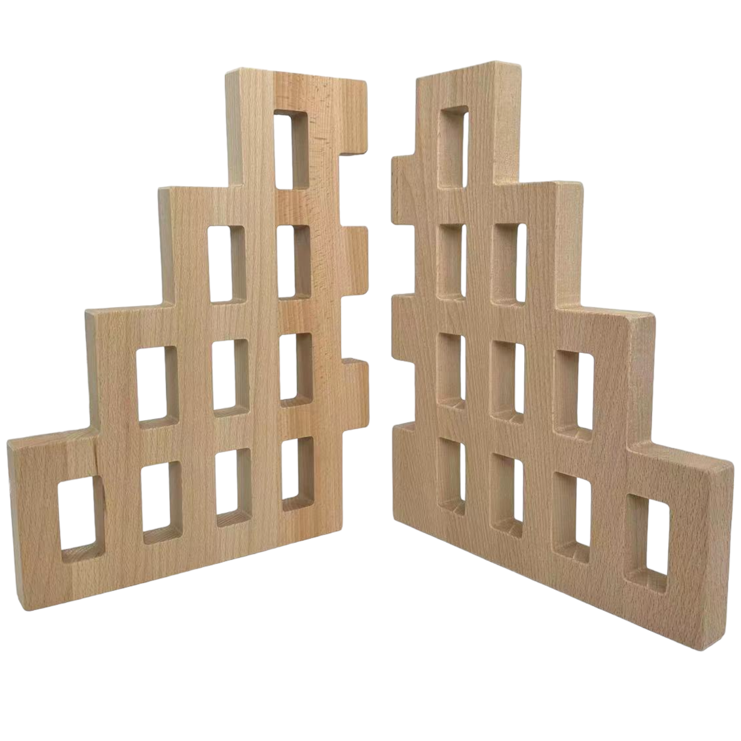 2 Pcs Wooden Skyline Window Building Set Only