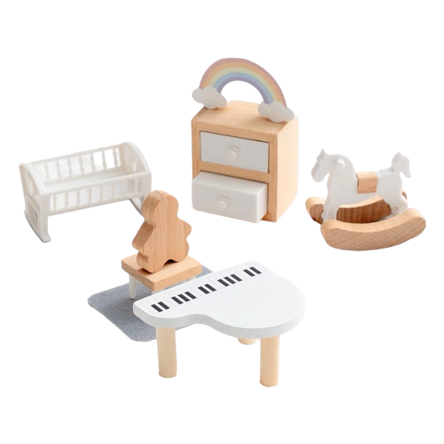 **pre-order (ships In 1-2 Weeks)**wooden Dollhouse Furniture Toy Pretend Play Set