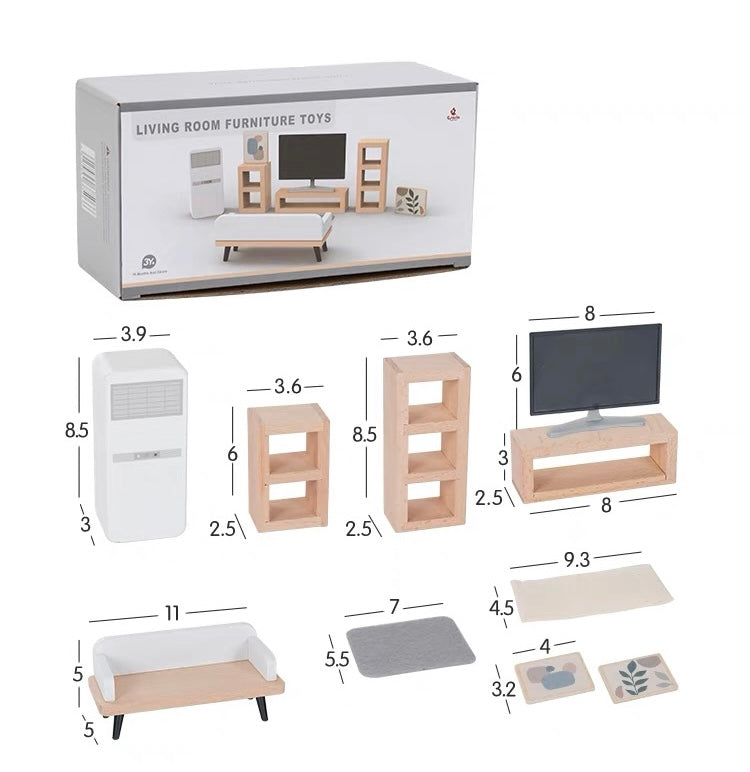 **pre-order (ships In 1-2 Weeks)**wooden Dollhouse Furniture Toy Pretend Play Set