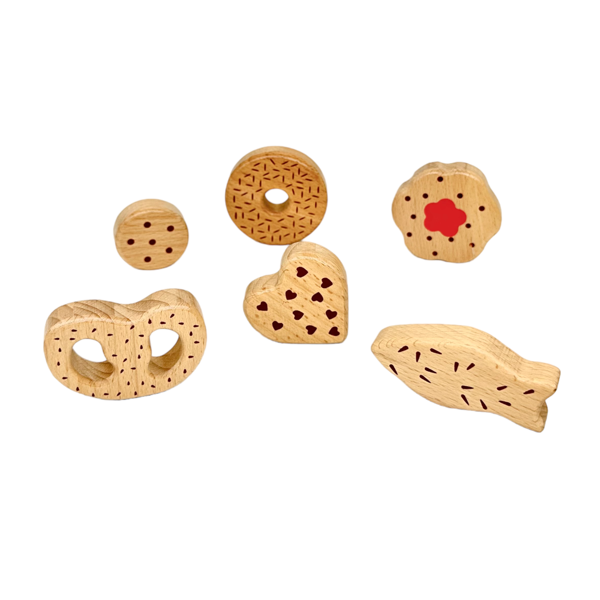 10 Pcs Wooden Popsicle Ice Cream Bar And Pastry Cookies Pretend Play Set