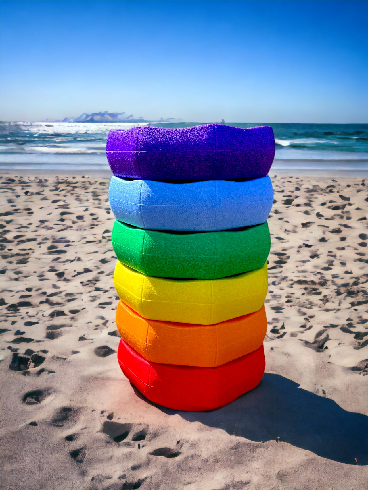 6 Pieces Rainbow Stepping Stones Set