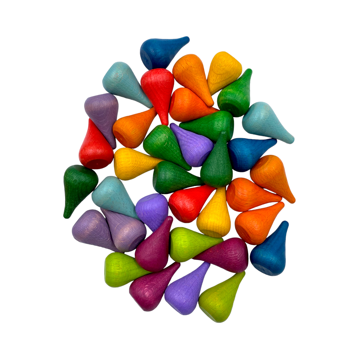 36 Pieces Colored Wooden Mandala Rainbow Loose Parts