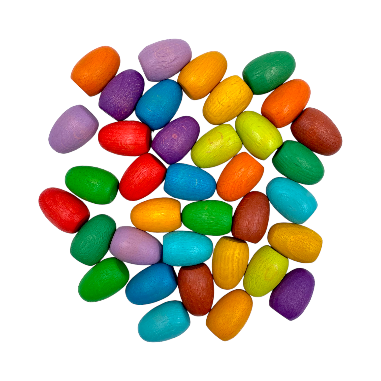 36 Pieces Colored Wooden Mandala Rainbow Loose Parts