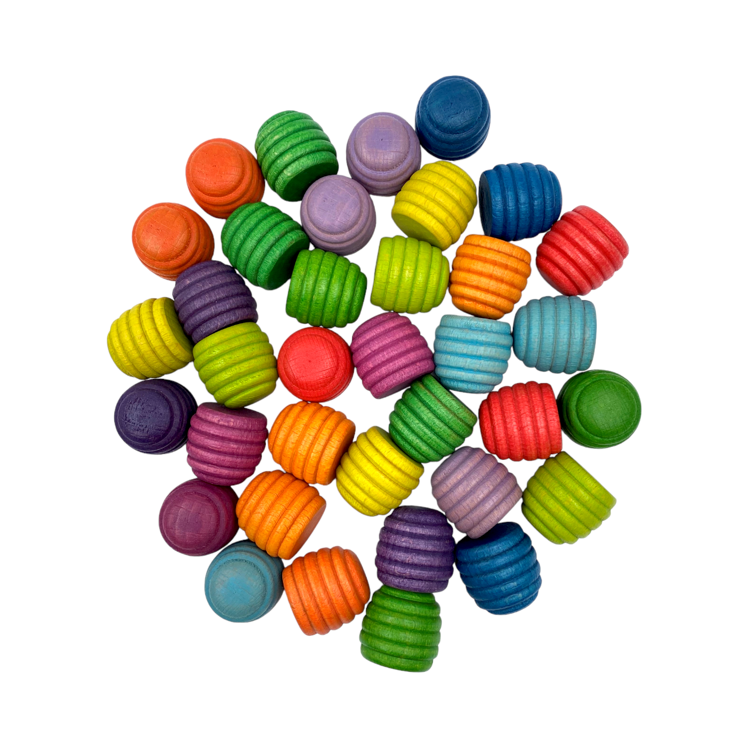 36 Pieces Colored Wooden Mandala Rainbow Loose Parts