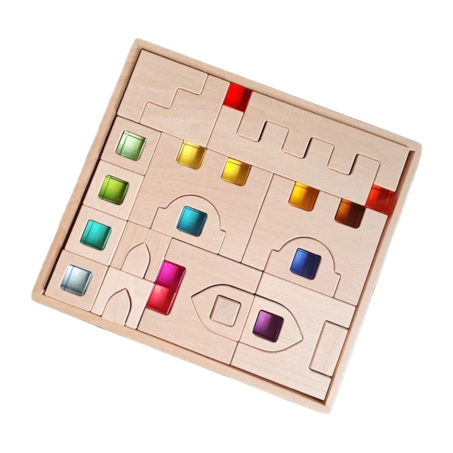 26 Pcs Fairy Tale Town Blocks Set With Storage Tray